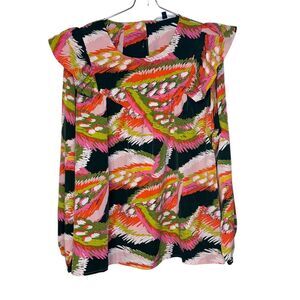 Michelle McDowell Women's Top Kacey Wild Wonder Flowy Long Ruffle Sleeve  Medium